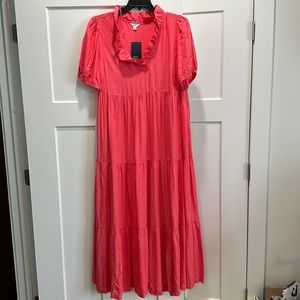 NWT Crown & Ivy maxi dress. Pink with palm tree print. Size 1X. Very soft.